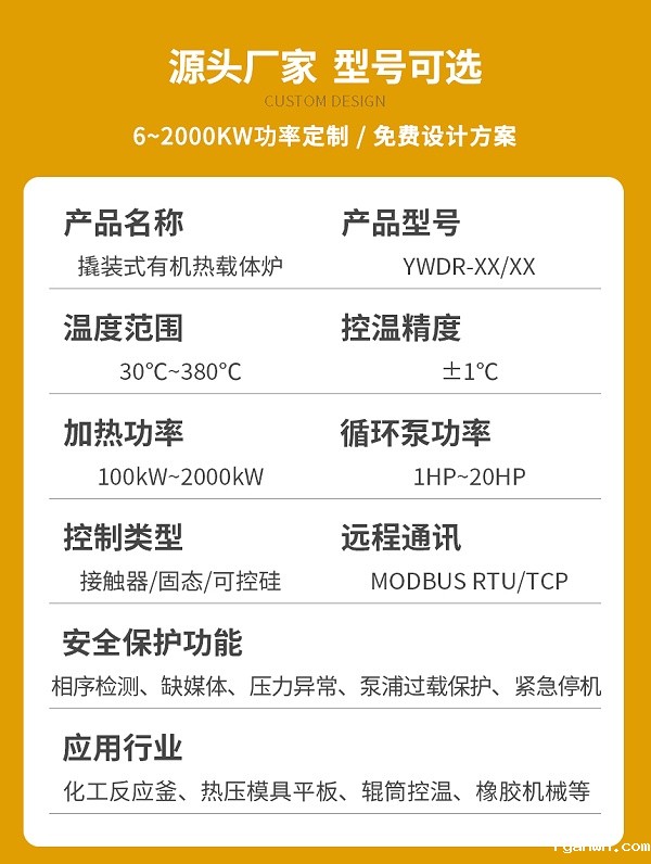 撬装式有机热载体锅炉型号