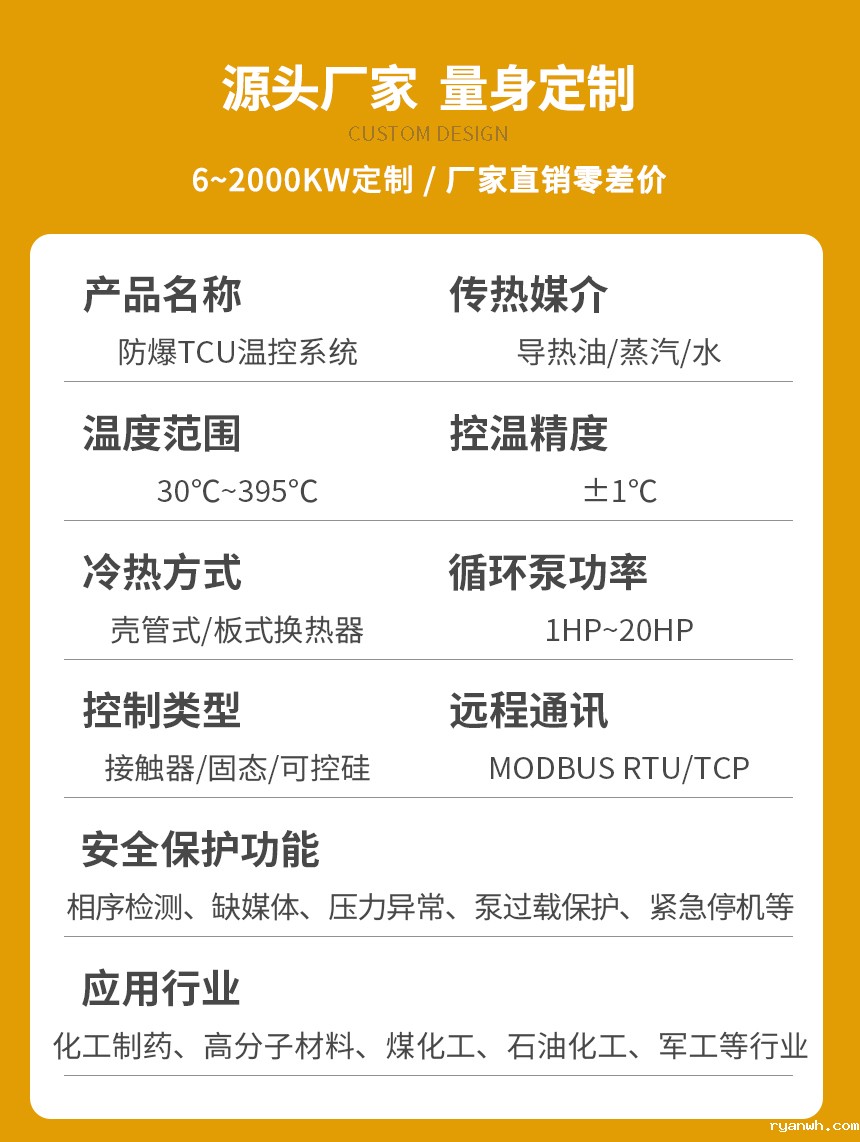 防爆TCU控温系统参数