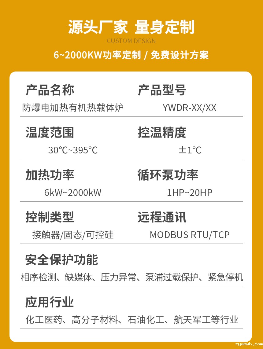 防爆电加热有机热载体锅炉参数